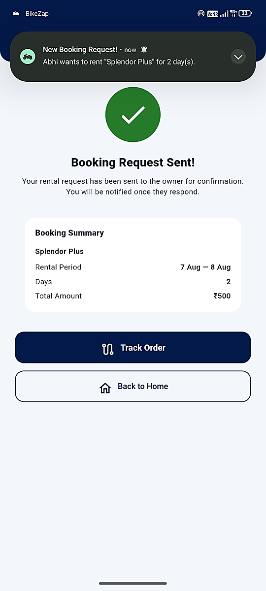 BikeZap app screenshot