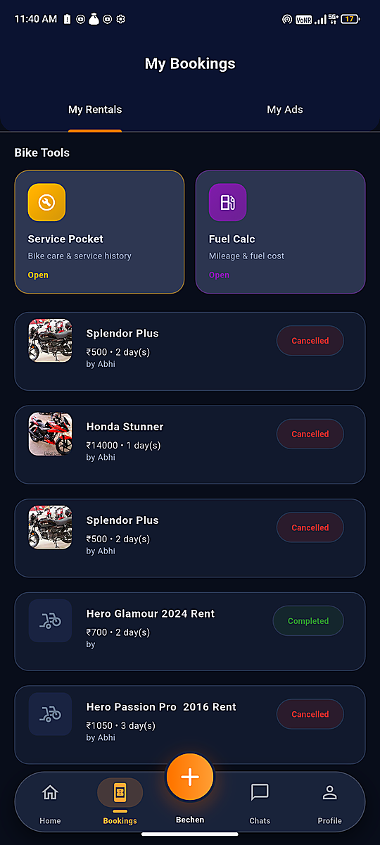 BikeZap app screenshot
